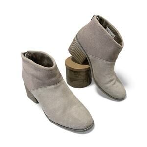 TOMS Women's Boots Size 9.5 Ankle Bootie Forged Iron Suede Felt Desert Taupe